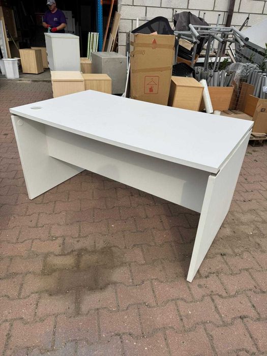 Biurko białe 140x80 cm biurka białe stoły biurowe do biur szkół domu
