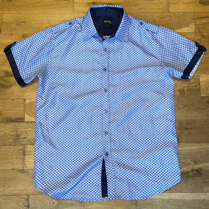 Vertical Koszula Męska Modna Krótki Rękaw Rozm. L