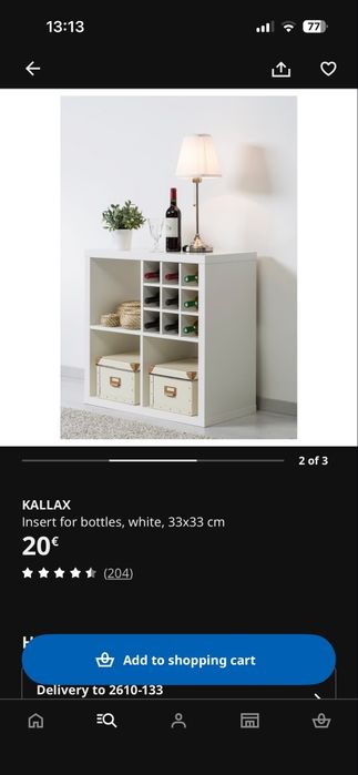 Garrafeira / Divisória Móvel KALLAX Ikea