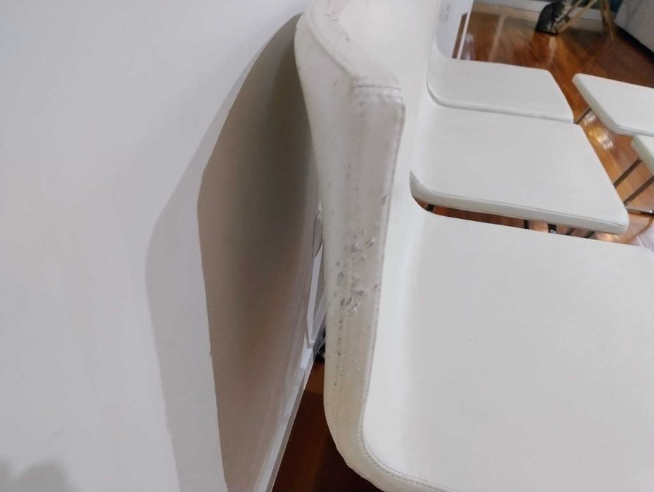 cadeiras IKEA de mesa de jantar, modelo LILLÅNÄS, cromado e branco