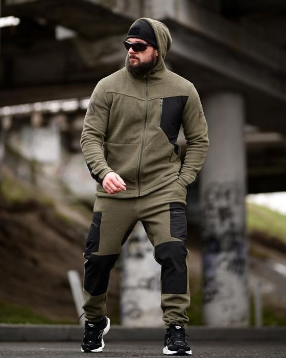 Флісовий спортивний тактичний костюм TARANTUL oliva/black мілітар олив