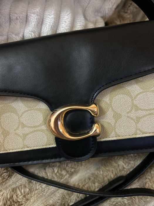 Сумка шкіряна Coach Tabby жіноча на плече | сумка біла стильна