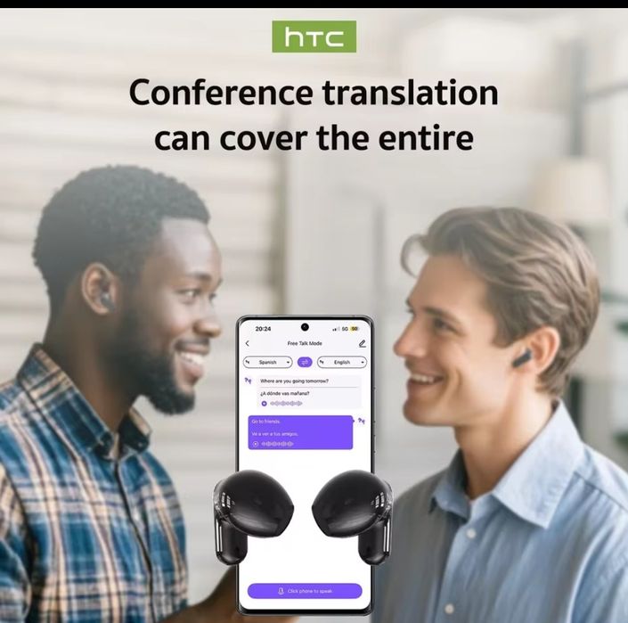 Навушники HTC NE20 з Al перекладачем з екраном на боксі