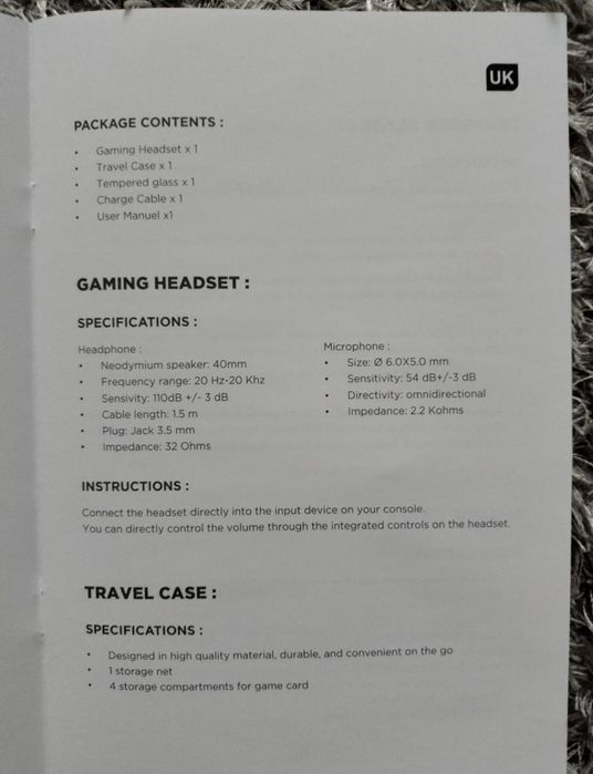 Zestaw akcesoria do Nintendo Switch, Mythics Gamer Pack, Konix