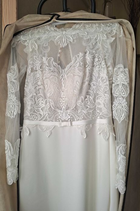 Elegancka suknia ślubna r.38