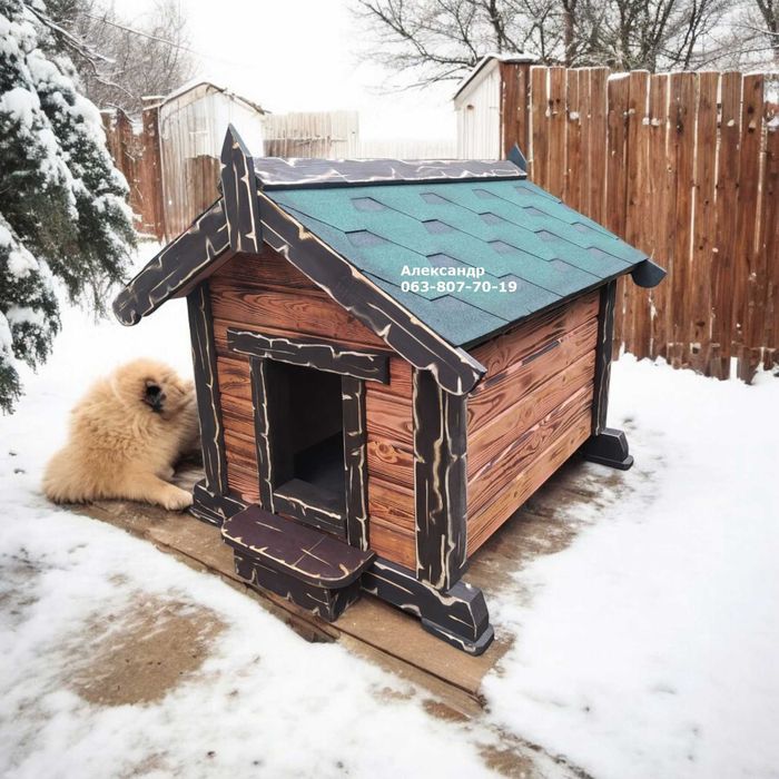 Утепленная будка под старину для большой собаки ( домик )