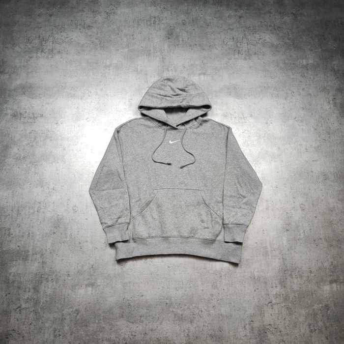 MĘSKA Bluza Bawełna PREMIUM Szara Nike Swoosh Oversize Hoodie Kaptur
