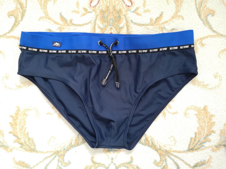 Kąpielówki męskie granatowe: Self - rozm.L - jak nowe!