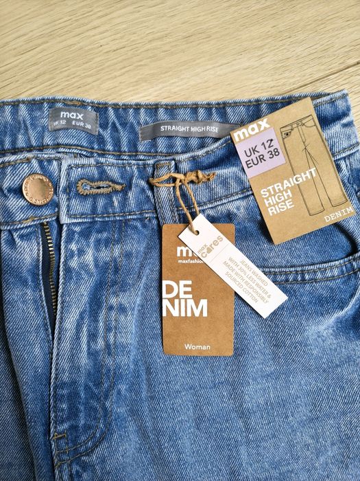 Jeansy nowe max fashion UK 12 EUR 38 STRAIGNT HIGH RISE
