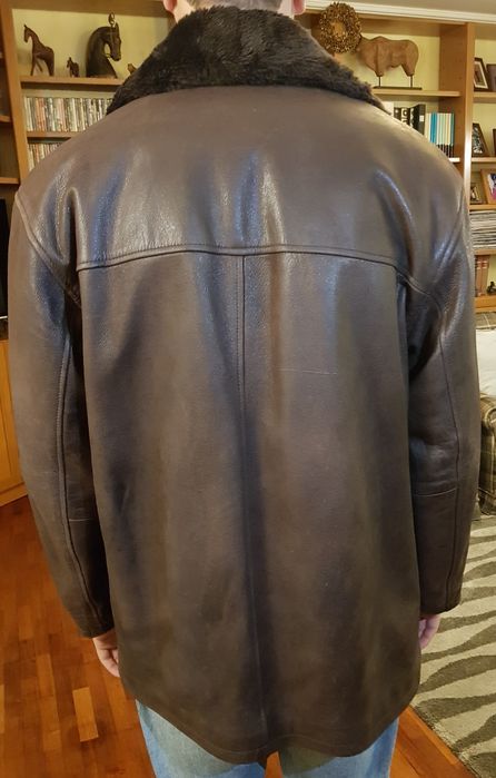 Casaco/parka em pele castanha