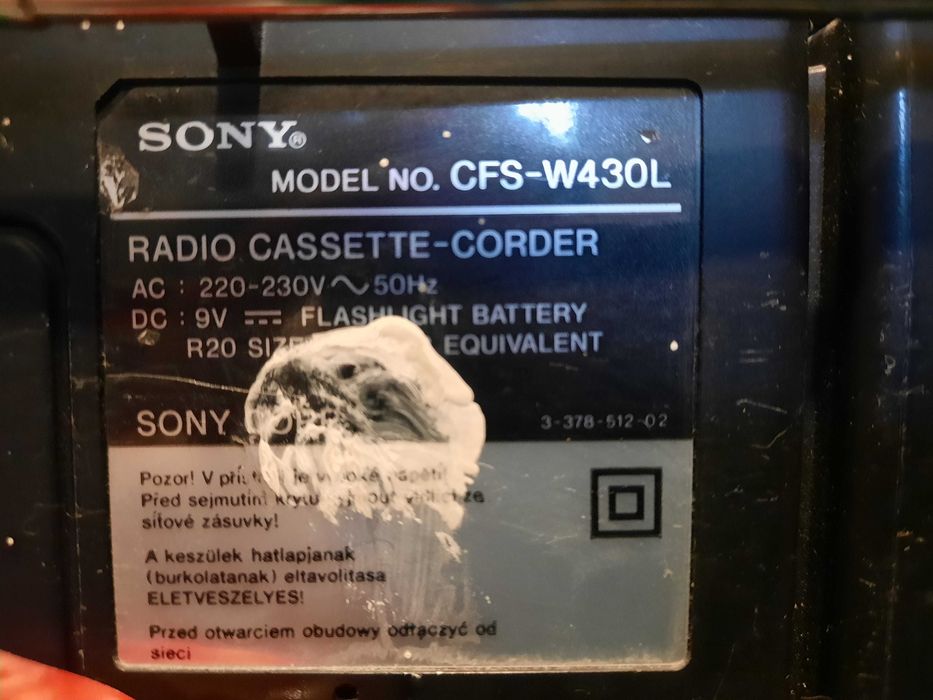 Magnetofon kasetowy SONY