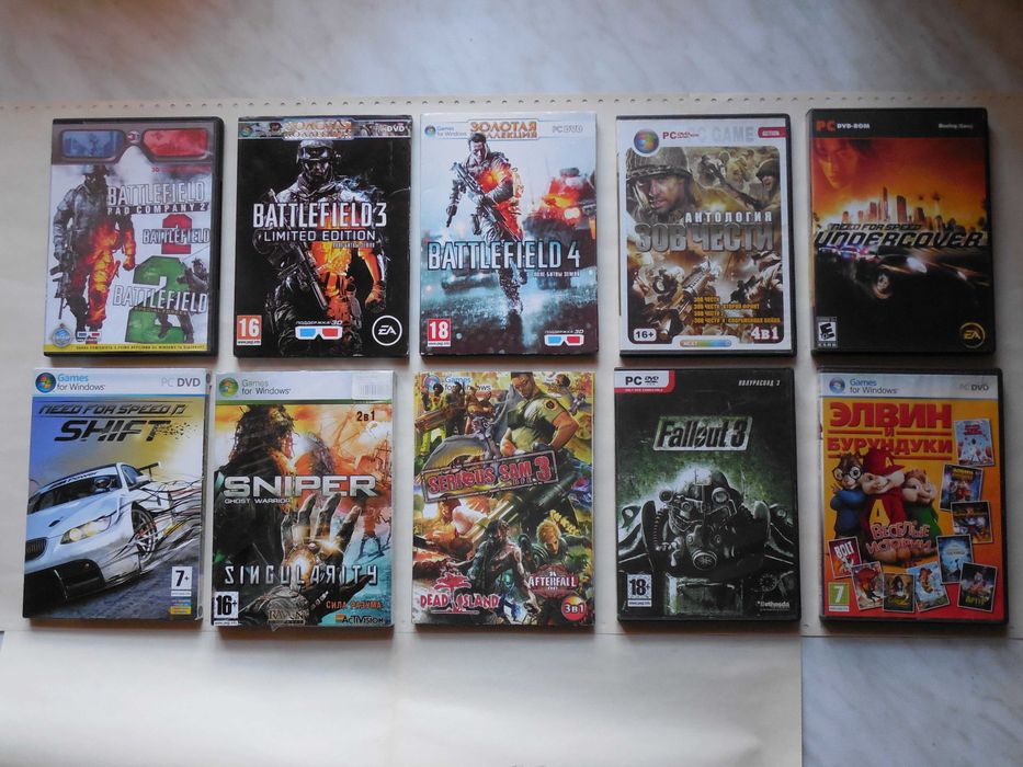 ПК игры. 10 шт. Battlefield, Call of Duty, Need for Speed, Serious Sam и другие