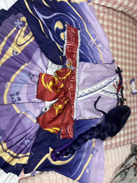 Cosplay Doki Doki Raiden Shogun maid outfit