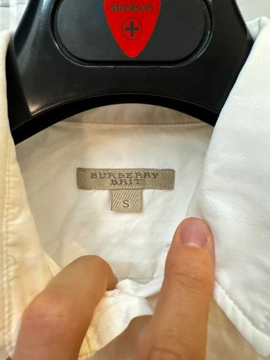 Women Burberry Pattern White Nova Check Shirt S