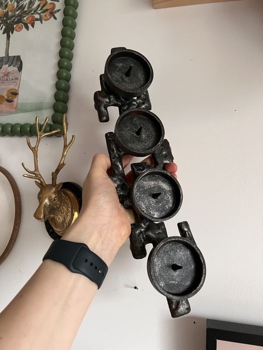 Świecznik brutalistyczny 1960 bardzo ciężki midcentury brutalizm