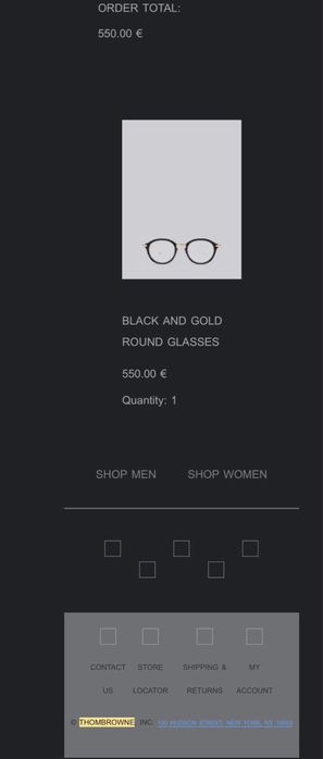 Óculos Thom Browne Originais – Black & Gold Round Glasses