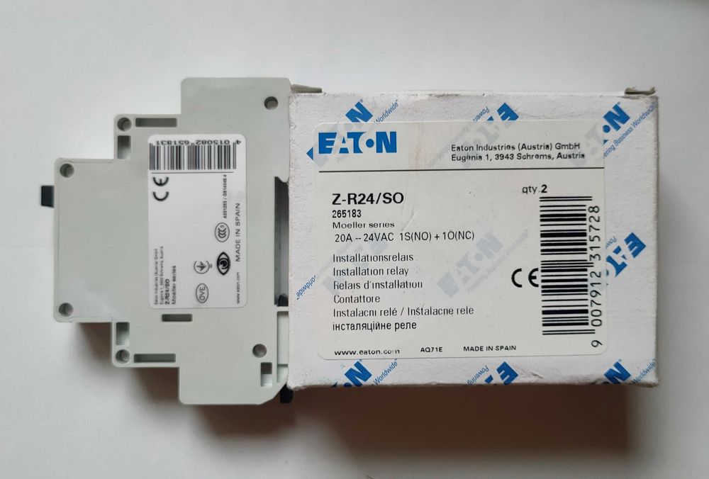 Przekaźnik instalacyjny z-r24/so 20a 24v AC 265183 Eaton