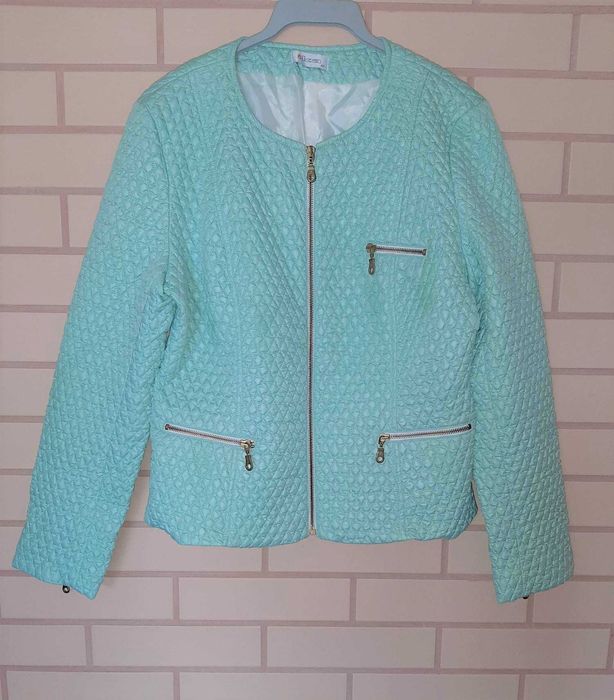 Miętowa pikowana kurtka Ika rozmiar 42 / L