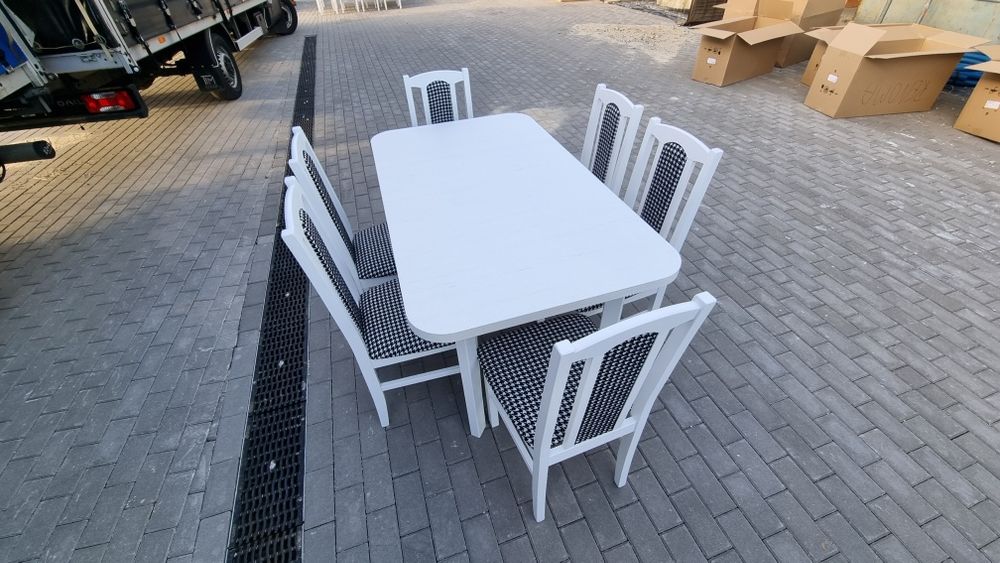 Od ręki: Stół rozkładany + 6 krzeseł, nowe-rożne kolory, dostawa PL