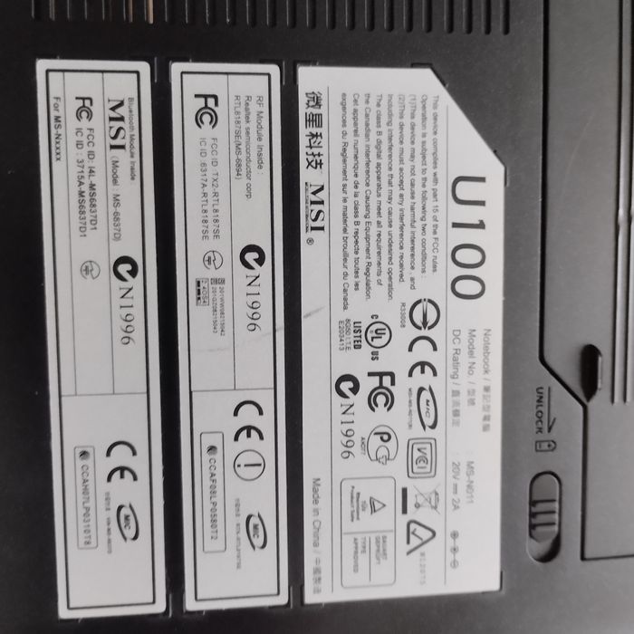 Нетбук MSI U 100