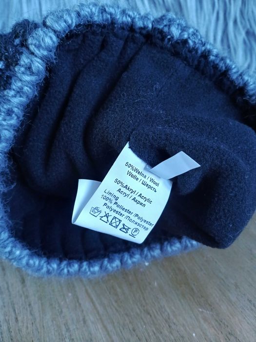 czapka z wełny + szal komplet czarny komplet okazja