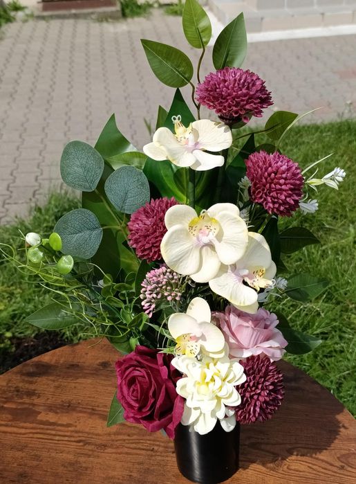 Bukiet premium do wazonu sztuczne kwiaty stroik na cmentarz Storczyk