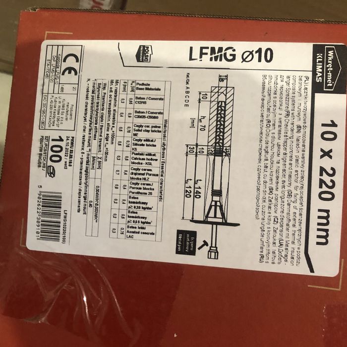 Łączniki izolacji Klimas 10 x 220 mm 100 szt. +30 gratis