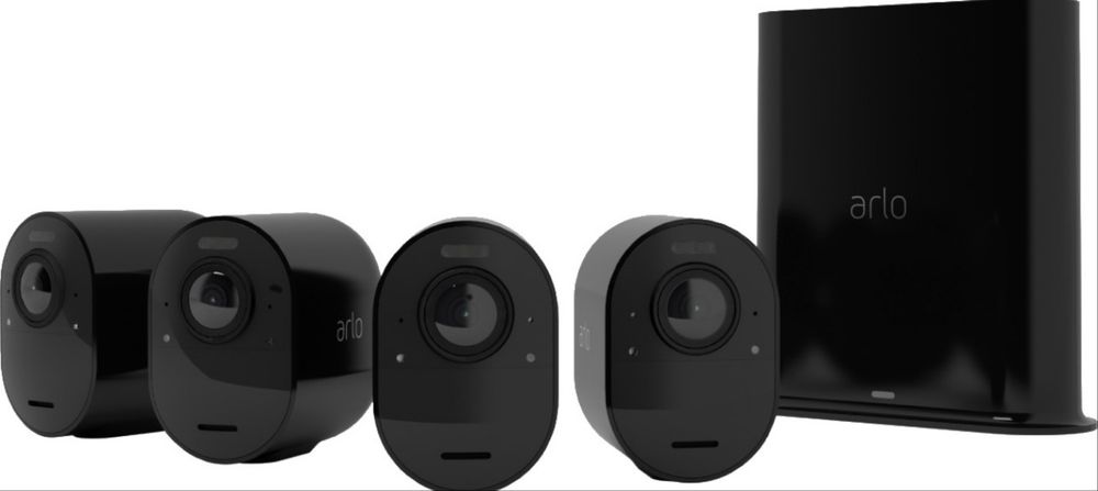 Комплект відеоспостереження Arlo Ultra 4K (4 камери + Smart Hub) Чорний / Black