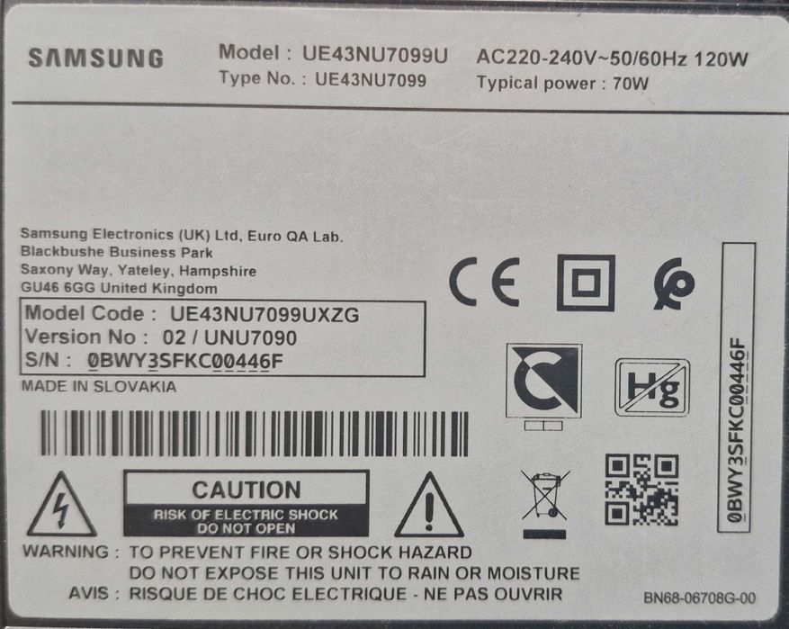 Телевізор "43" Samsung UE43NU7099 /Smart TV/Tizen/4K/HDR