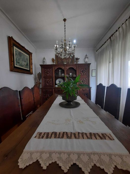 Conjunto Sala de Jantar Madeira de castanho Maciço!