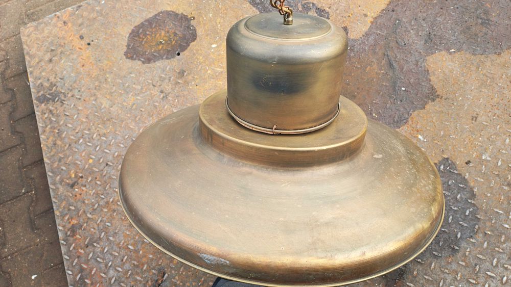 Lampa wisząca szeroka retro vintage mosiężna 62cm