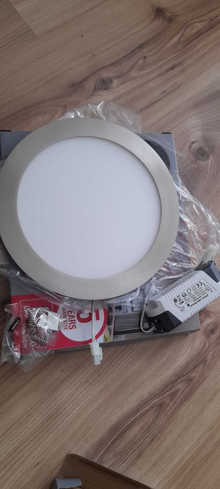 Lampa podtynkowa plafon LED 16,5W 4000K stal szczotkowana 2 szt.