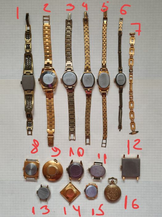 Часы женские жёлтые ссср