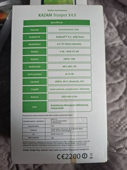 Telefon Kazam 4 4Gb/512Mb