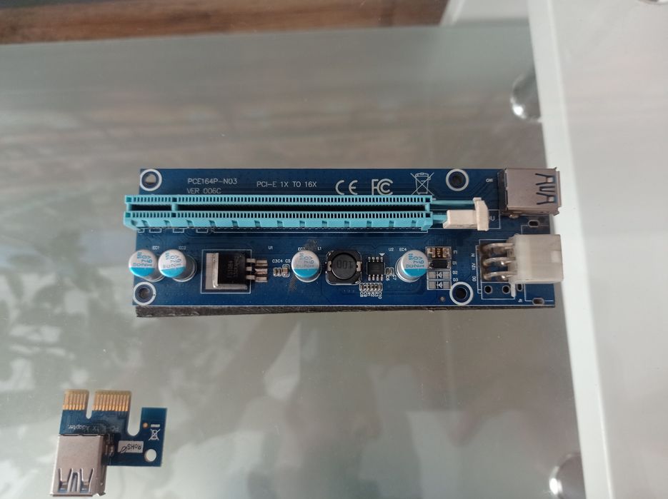 PCI-E 1x → 16x Riser Adapter комплект (з USB-кабелем)