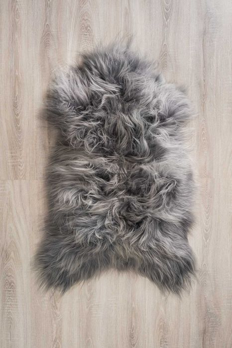 Skóra Owcza Szara Bryza Island Długi Włos 110-130 cm