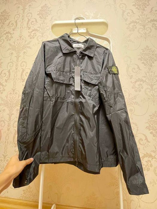 Ветровка Stone Island Черная Водонепроницаемая Size-M