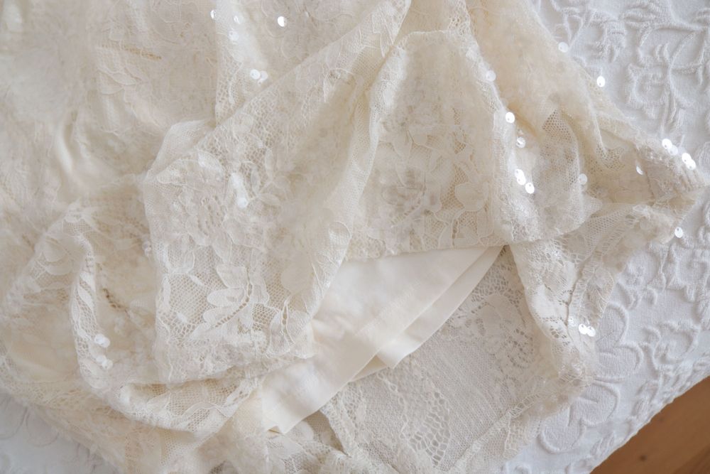 Długa sukienka VERO MODA Bridal S 36 koronkowa cekinowa lou maxi ślub