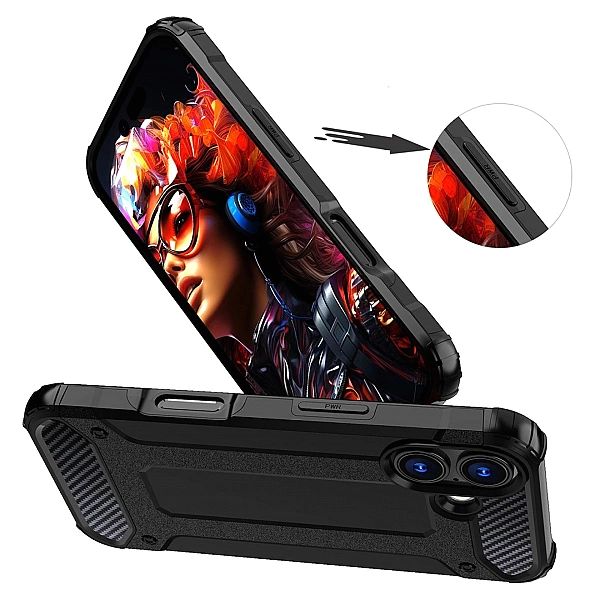Etui Hybrid Armor na iPhone 17 pancerne - czarne
