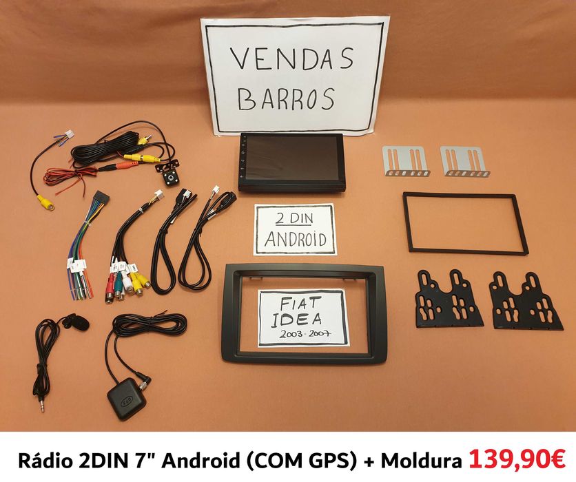 (NOVO) Rádio 2DIN • FIAT • Idea • Croma • Strada • Android GPS 4+32GB