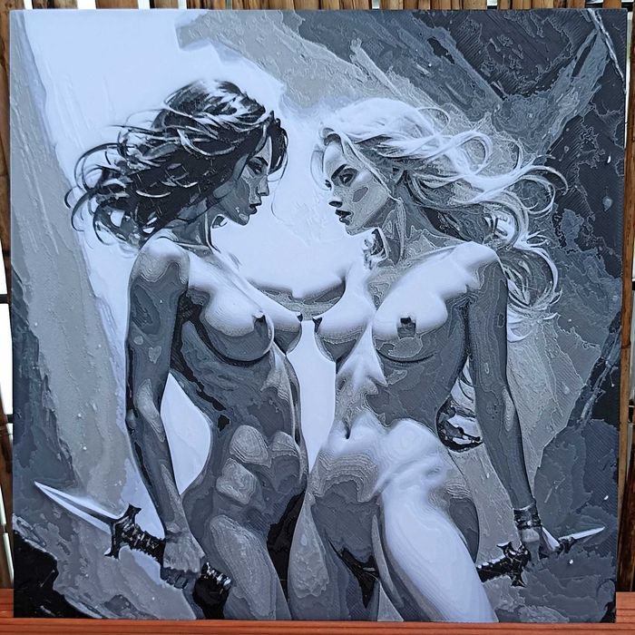 Obraz 3D: Akt "Ostre nagie wojowniczki"