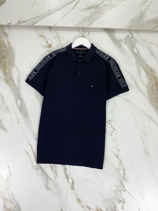 Чоловіче поло Tommy Hilfiger на лампасах мужское поло футболка