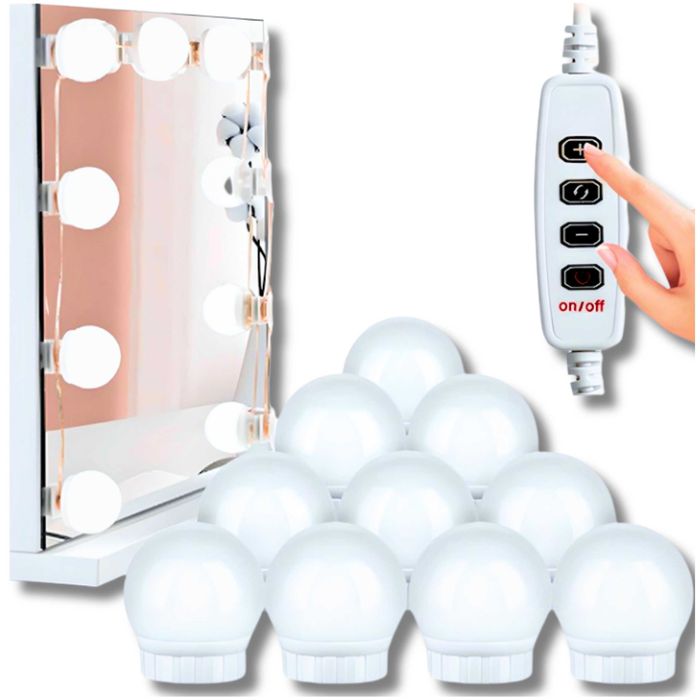 Lampki LED na lustro toaletki – 10 poziomów jasności, 4,5 m