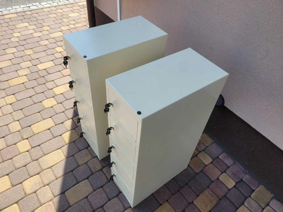 2 x Szafka Skrytkowa Metalowa 5 Schowków Na Klucz
