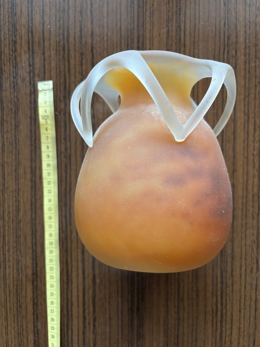 Unikatowy szklany wazon retro Huta Wołomin