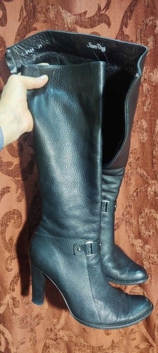 Сапоги шкiрянi кожаные почти новые 24см