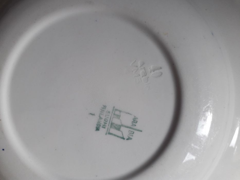 Talerze Arabia Finlandia retro vintage x2 niebieski