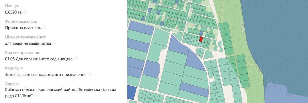 Земельна ділянка 6 соток у СТ “Лісне”, Літочки, Броварський район