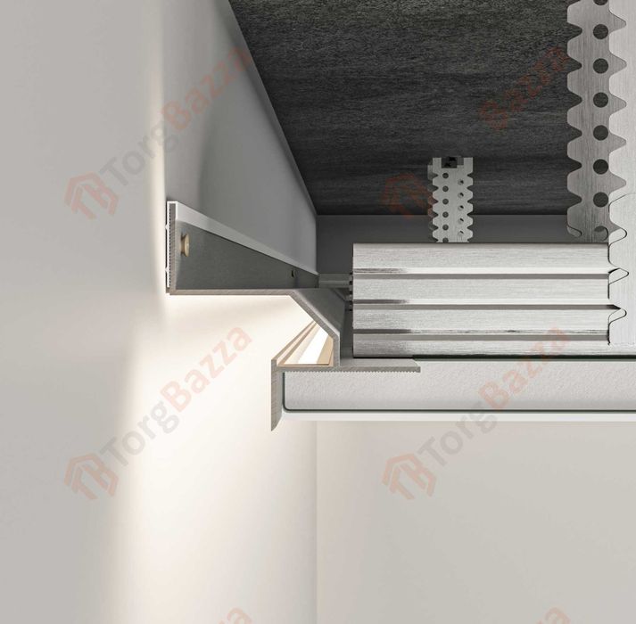 Тіньовий профіль алюмінієвий • LED підсвітка • Тіньовий шов