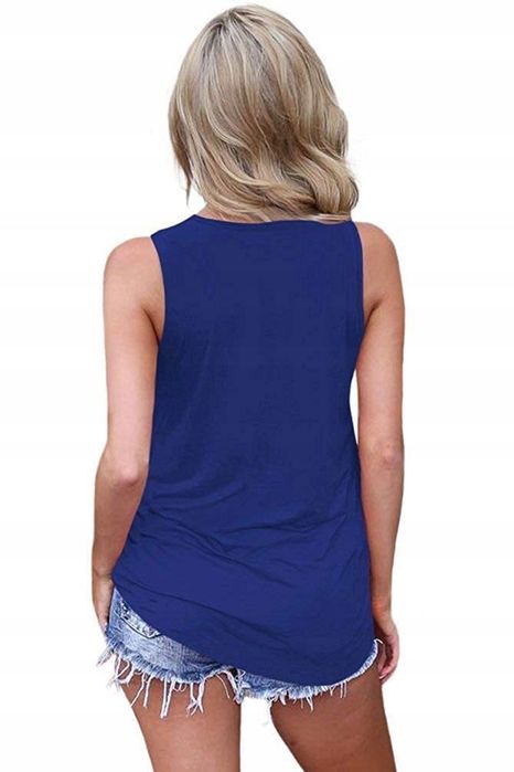 Koszulka Tank Top damska niebieska r.S